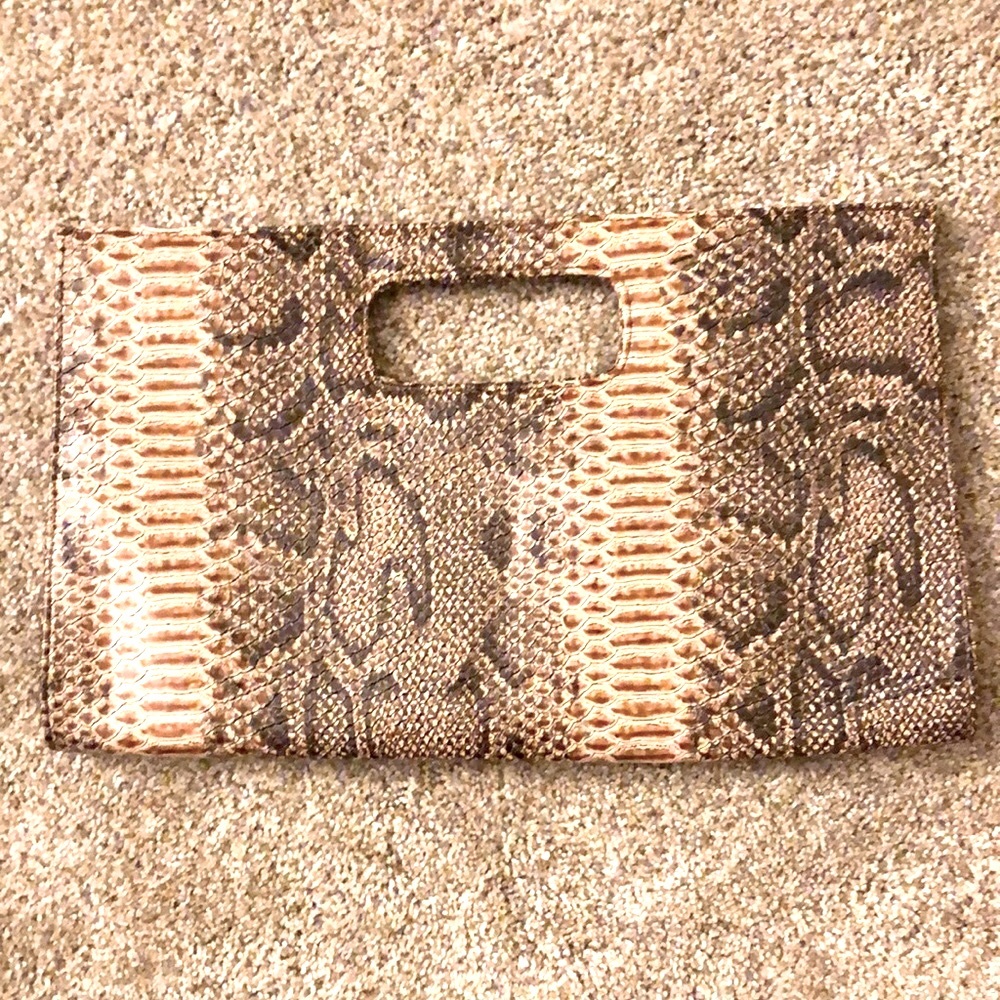 GIANNINI Faux Leather Snakeskin Large Clutch Purse